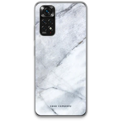 Afbeelding van Case Company® hoesje geschikt voor Xiaomi Redmi Note 11 Witte marmer Soft Cover Telefoonhoesje Bescherming aan alle Kanten en Schermrand