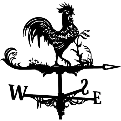Afbeelding van Alnicov Metalen windwijzer met windrichtingsweergave voor buiten, tuin, dak, paddock, decoratie