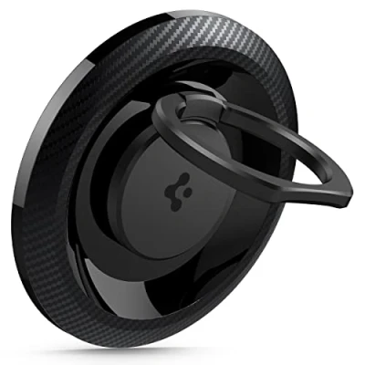 Afbeelding van Spigen O Mag Magnetische MagSafe Vinger Ring Houder Standaard Carbon