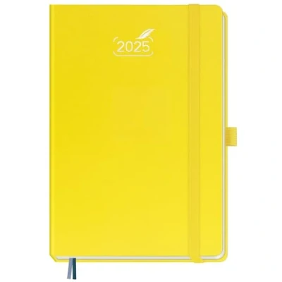 Afbeelding van BEZEND Agenda 2025, weekplanner, A5, in het Frans, hardcover, weekplanner met 120 g/m² papier en gestippelde notitiepagina&#039;s, citroen