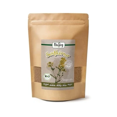 Image de Biojoy Graines de moutarde jaune BIO (500 g), séchées et entières (Sinapis alba)