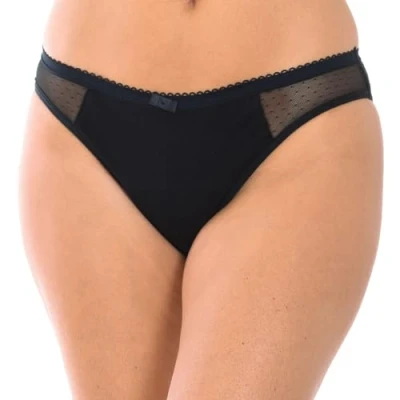 Afbeelding van DIM Menstruelle Plumetis Biologisch Katoen Overvloedige Flow Protect x1 damesslip (1 stuk), zwart, S