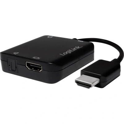 Afbeelding van LogiLink CV0106 Adapter [1x HDMI stekker 1x bus, Toslink bus (ODT)] Zwart