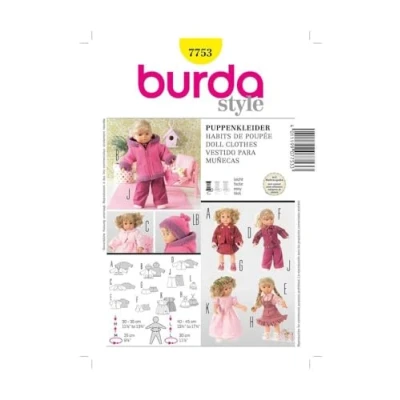 Afbeelding van Burda Naaipatroon 7753 Poppenkleertjes in variaties