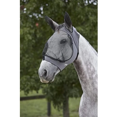 Image de Weatherbeeta Masque Anti Mouches Deluxe Stretch avec Oreilles Hunter/Noir Poney