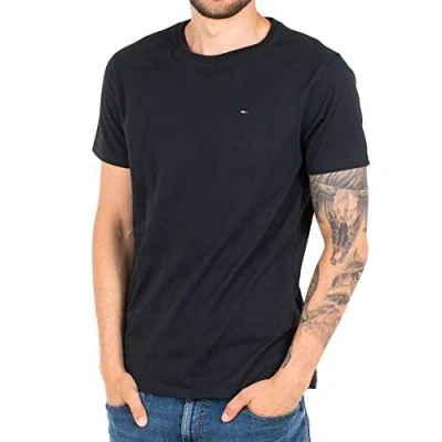 Image de Tommy Jeans T shirt S/S pour homme, Noir (Tommy Black 078), S