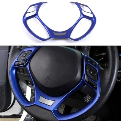 Afbeelding van MICROCK 1 housse de volant pour Toyota C HR CHR 2017 2018 2019 2020 2021 ABS bleu