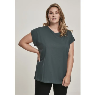 Afbeelding van Urban Classics Extended Shoulder Tshirt basic, Dames, Maat: Medium, Bottlegreen