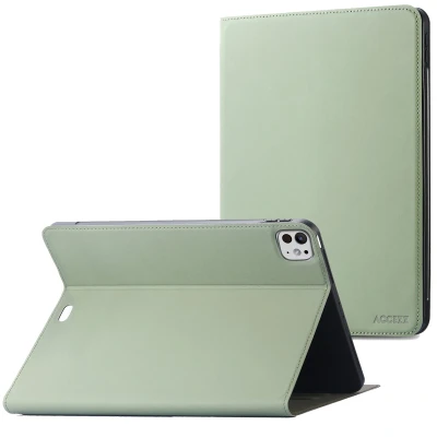Afbeelding van Accezz Tablet Hoes Geschikt voor iPad Pro 13 (2024) M4 Classic Case Groen