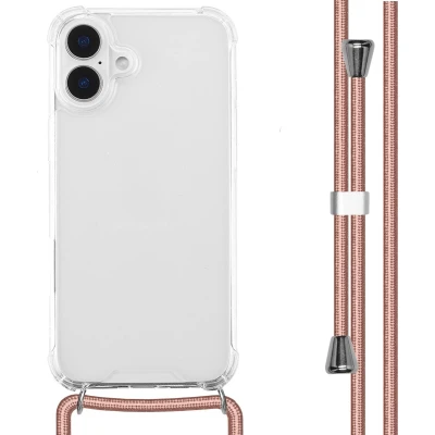 Afbeelding van imoshion Hoesje Geschikt voor iPhone 16 Plus met koord Backcover Rosé Goud