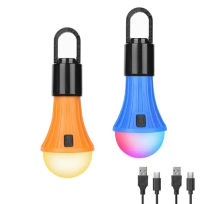 Afbeelding van Lepro Campinglamp, oplaadbaar, 7 verlichtingsmodi, wit en RGB, hangende tentlampen, oplaadbare ledlampen voor noodgevallen, stroomuitval, camping