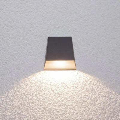 Afbeelding van Lucande LED wandlamp buiten 1licht aluminium H: 12.5 cm grafiet Inclusief lichtbron