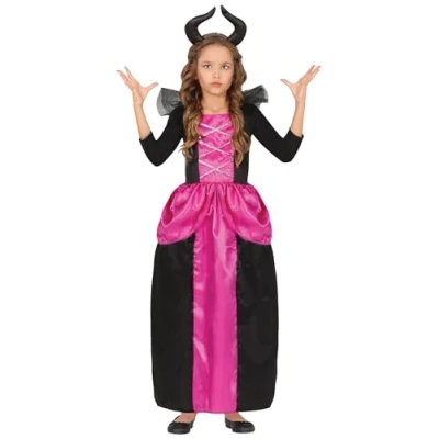 Afbeelding van Guirca Maleficent Kostuum Sprookjes Heks Meisje Roze, Zwart 3 4 jaar Halloween Verkleedkleding