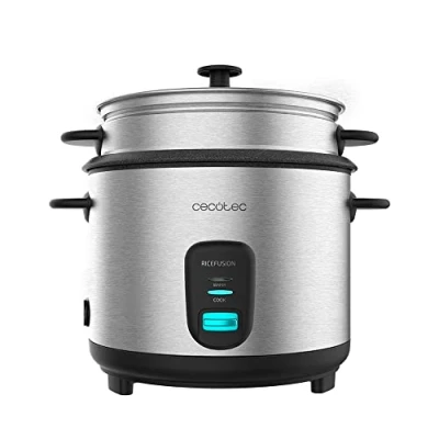 Afbeelding van Cecotec Rice Cera RiceFusion 7000 Inox 700 W, roestvrijstalen behuizing en glazen deksel, afneembare schotel 1,8 l inhoud
