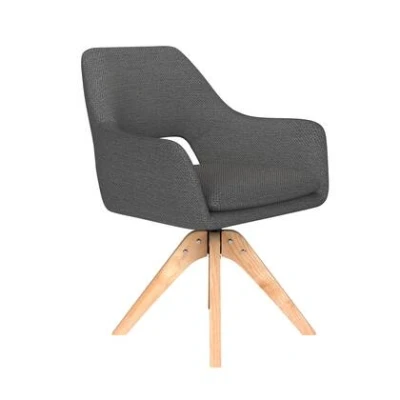 Afbeelding van Housecraft Living Mos Eetkamerstoel Draaibaar Hout Grijs