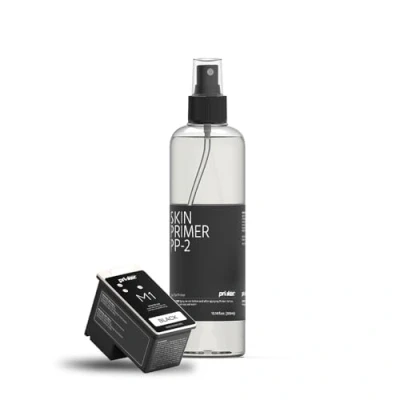 Afbeelding van Prinker M Black inkt navulverpakking, huidveilige zwarte cosmetische en primerspray, waterbestendig zeepwasbaar, veilig voor de huid