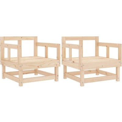 Afbeelding van Tuinstoelen 2 st massief grenenhout