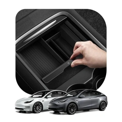 Afbeelding van Armsteunplank Accessoire voor Tesla Model 3 en Y met Smooth Slide Technology Carbon Edition