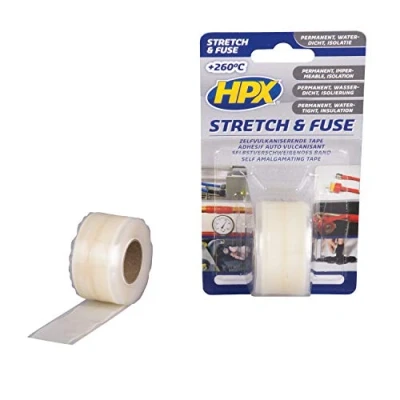 Afbeelding van HPX Stretch &amp; Fuse Vulkaniserende Tape Transparant 25 X 3 Meter Lijm, Kit