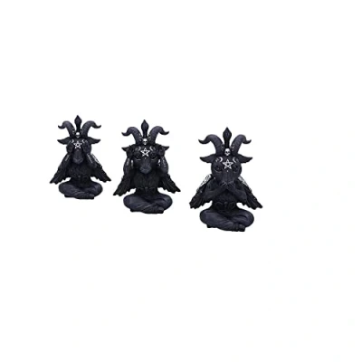 Afbeelding van Nemesis Now Cult Cuties Three Wise Baphoboo 13,4 cm, hars, zwart, drie wijze figuren, Baby Baphomet verzamelobjecten Baphomet, gegoten in de fijnste