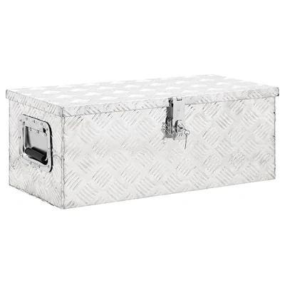 Afbeelding van Opbergbox 70x31x27 cm aluminium zilverkleurig