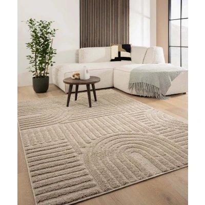 Afbeelding van Scandinavisch Vloerkleed Arc Bend Beige 80x150 Cm