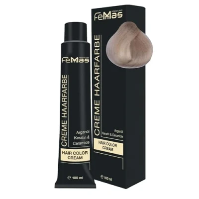 Image de FemMas Super éclaircissant pour coloration capillaire 100 ml Enrichi à l’huile d&#039;argan, la kératine et aux céramides Idéal un éclaircissement en 5 nuances de couleur Naturel 900 S