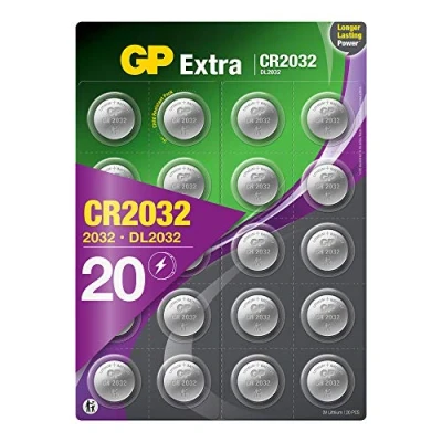 Afbeelding van CR2032 batterijen, 20 stuks, GP extra, lithiumknop CR 2032 3 V, hoge prestaties, voor draagbare en medische apparaten, sleutelhangers weegschalen