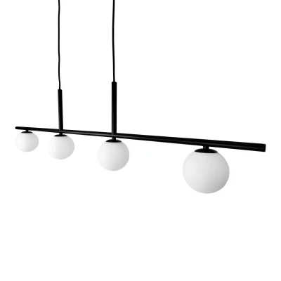 Afbeelding van Dyberg Larsen hanglamp Alice, zwart, metaal, 4 lamps.