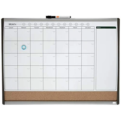 Afbeelding van Whiteboard Nobo magnetische planner met prikbord van kurk 585x430mm