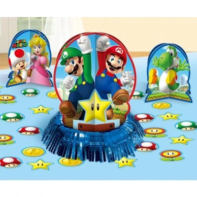 Afbeelding van Tafel decoratie set Super Mario met confetti