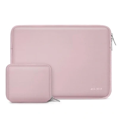 Afbeelding van MOSISO Laptophoes compatibel met MacBook Pro 13 13,3 inch Pro, Air, laptop, waterdicht, neopreen, aktetas tasje, babyroze