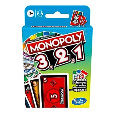 Afbeelding van Monopoly 3,2,1, snel kaartspel voor familie en kinderen, vanaf 7 jaar (Franse versie)