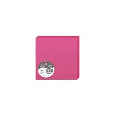 Afbeelding van Clairefontaine 2824C verpakking van 25 dubbele kaarten vierkant formaat 13,5 x cm 210 g/m² kleur fuchsia uitnodigingskaarten voor evenementen en overeenstemming serie pollen premium papier glad