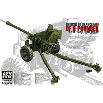 Afbeelding van 1:35 AFV Club AF35217 British Ordnance QF 6 Pounder Anti Tank Gun Mk.IV Plastic Modelbouwpakket