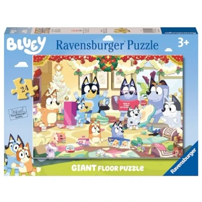 Afbeelding van Ravensburger Bluey puzzel, Kerstmis met Bluey, reuzenpuzzel voor de vloer, 24 stukjes, puzzel 3 jaar, puzzels kinderen, speelgoed, speelgoed kinderen van