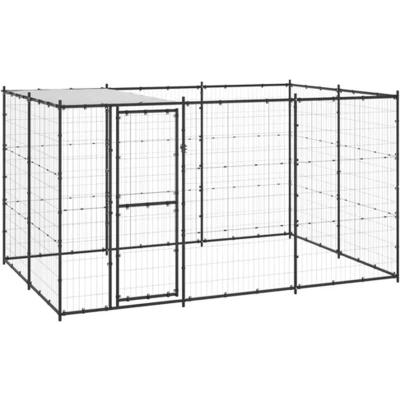 Afbeelding van vidaXL Hondenkennel met dak 7,26 m² staal