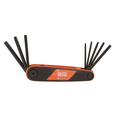 Afbeelding van Bahco be 8975b haakse stiftsleutelset 8 delige torx t9 t40