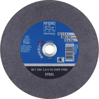 Afbeelding van PFERD 80 T 300 2,8 K SG CHOP STEEL/25,4 66323070 Doorslijpschijf recht mm 20 stuk(s) Getemperd staal, Staal