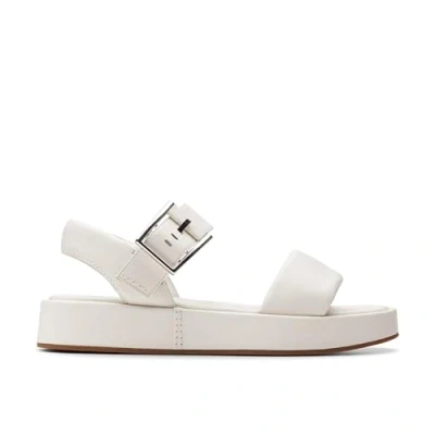 Afbeelding van Clarks ALDA Strap Sandalen met plateauzool Off white, Dames, Maat: 42, white Leer