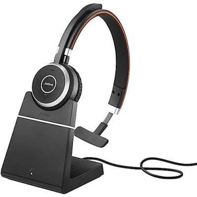 Image de Jabra Evolve 65 SE MS Mono Micro casque sur oreille Bluetooth sans fil USB avec support de chargement Certifié pour Microsoft Teams Evolve; LINK 380a