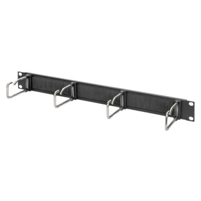 Image de DIGITUS DN 97669 Panneau de gestion câbles avec anneaux montable sur rack noir, RAL 9005 1U 19&quot;