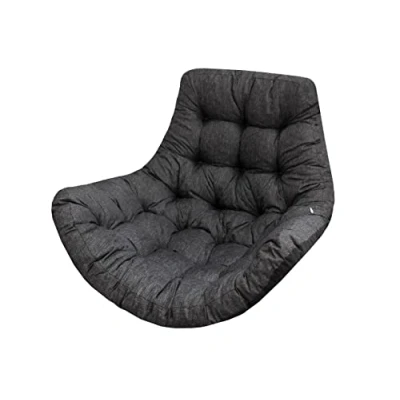 Afbeelding van kussen voor hangstoel, hangschommel/rotan kussen, vulling, hangmand, schommelmand, rugkussen, kleur zwart