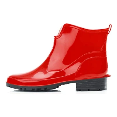 Afbeelding van Ladeheid LA LMG 967 Ilse Dames Regenlaarzen Rubber Hoog PVC Waterdicht Rood/Zwart 36