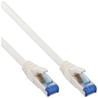 Image de InLine Cordon de raccordement RJ 45 (M) pour 15 m SFTP, PiMF CAT 6a sans halogène blanc