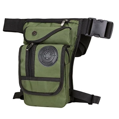 Afbeelding van Xieben nylon beentas voor dames en heren, motorfiets, fiets, reis, outdoor, camping, wandelen, legergroen