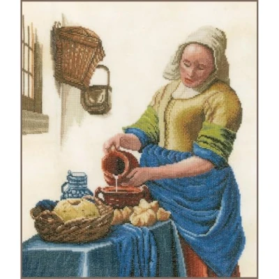 Afbeelding van Melkmeisje van Vermeer borduren (pakket)