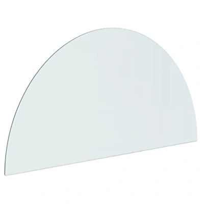 Afbeelding van vidaXL Glasplaat voor open haard, halfrond, vloerbedekking, vuurhaarbasis, bescherming tegen vonken, 1000 x 500 mm