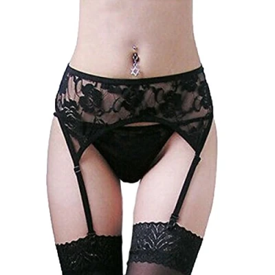 Afbeelding van MAKFORT Sexy kanten jarretelgordel voor dames met jarretelgordel, zwart.