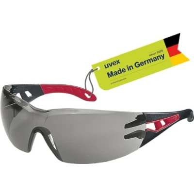 Afbeelding van Uvex PHEOS Veiligheidsbril met Supravision Excellence technologie, metaalvrij/anti condens, krasbestendig, uniseks, eenheidsmaat, kleurrijk/zwart/rood